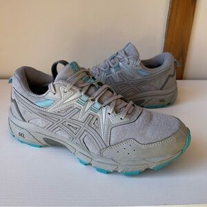 Women's ASICS Gel Venture Gray and Blue Sneakers Sz 7.5